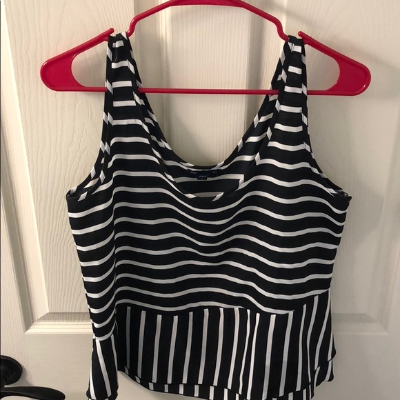 Gap Black & White Striped Tank Top Medium - Picture 4 of 6